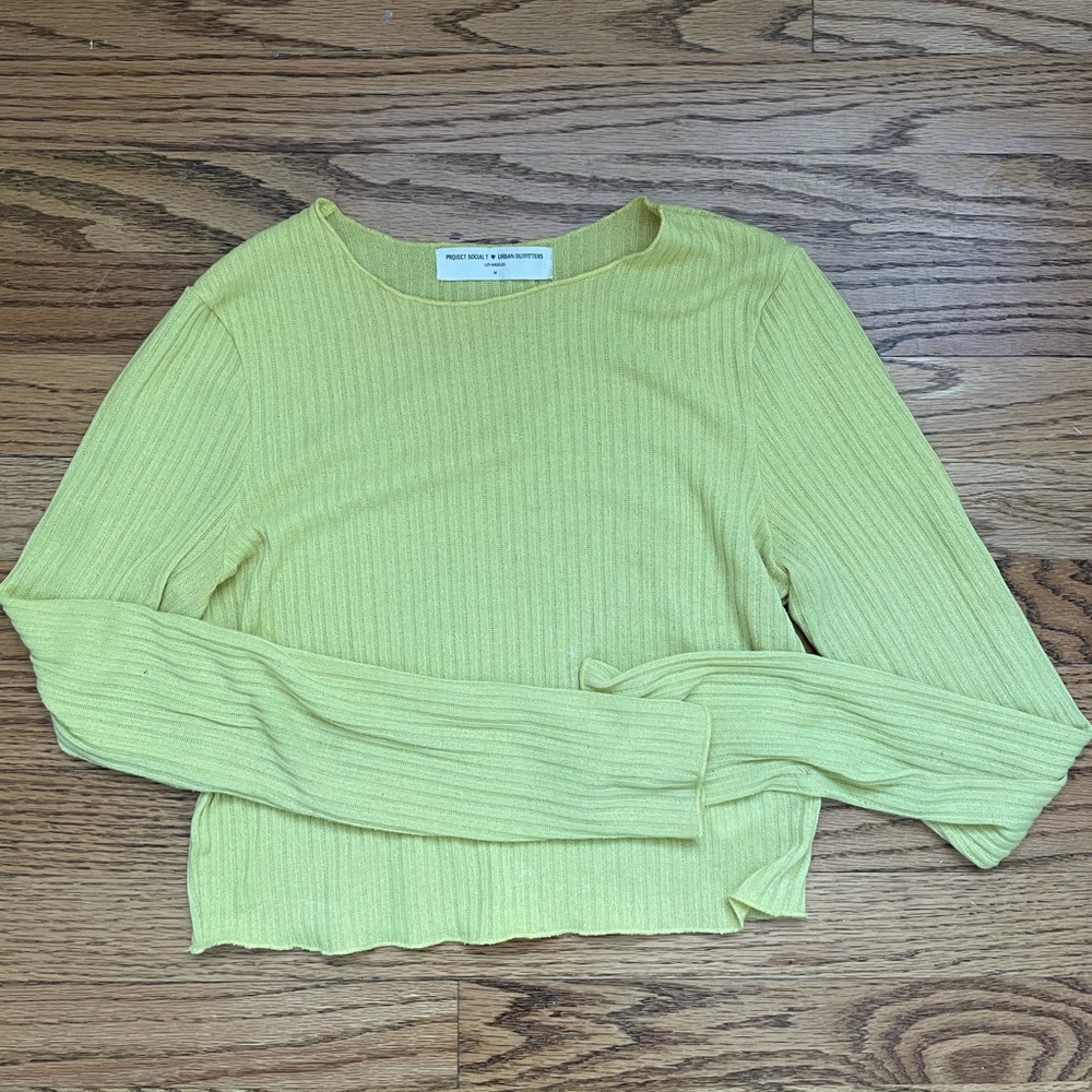Bright Yellow Ribbed Long Sleeve - Picture 3 of 4